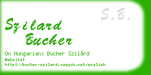 szilard bucher business card